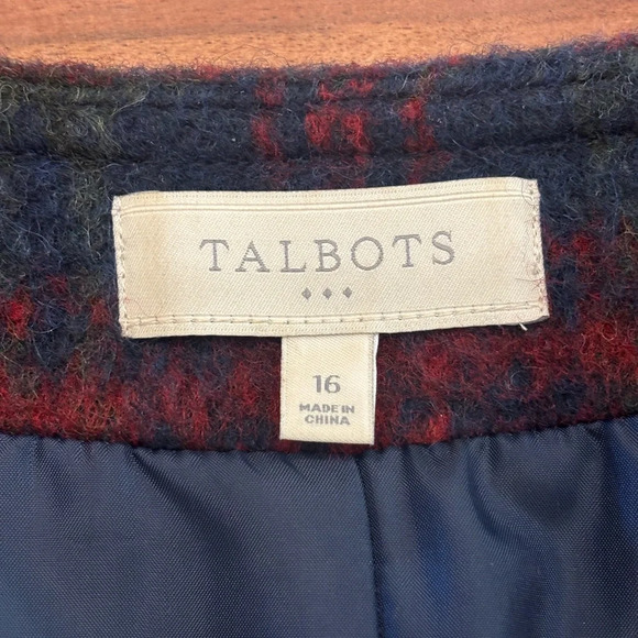 Talbots Plaid Open Front Blazer Jacket - Picture 5 of 9